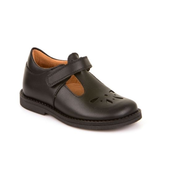Froddo G3140073 Black Leather T-Bar School Shoe | Clever Clogs