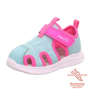 Superfit Wave 1-000481-7510  Water-Safe Sandals In Light Green & Pink