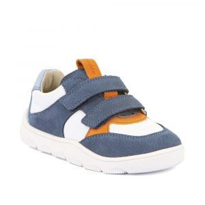 Froddo Zeru Spring G3130264-15  "Barefoot" Velcro Trainers In White/Denim